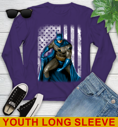 Carolina Panthers NFL Football Batman DC American Flag Shirt Youth Long Sleeve 4