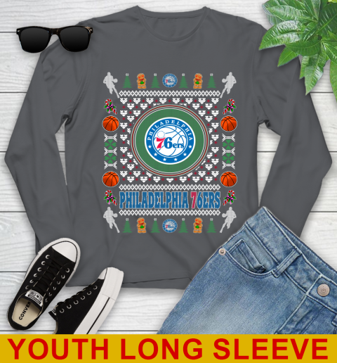 Philadelphia 76ers Merry Christmas NBA Basketball Loyal Fan Youth Long Sleeve 9