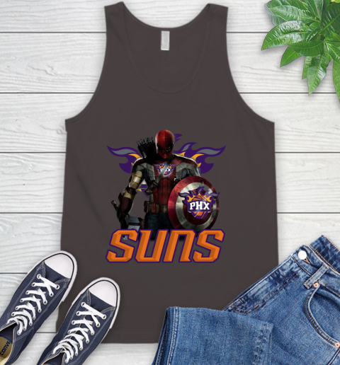 Phoenix Suns NBA Basketball Captain America Thor Spider Man Hawkeye Avengers Tank Top 7