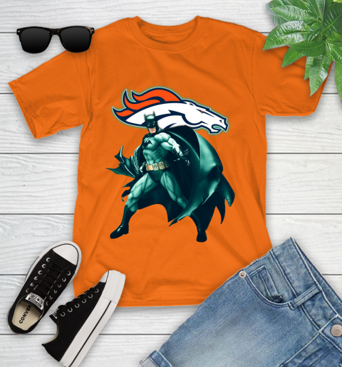 NFL Batman Football Sports Denver Broncos Youth T-Shirt 7