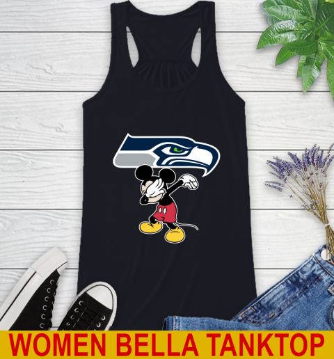 Seattle Seahawks NFL Football Dabbing Mickey Disney Sports Racerback Tank 10