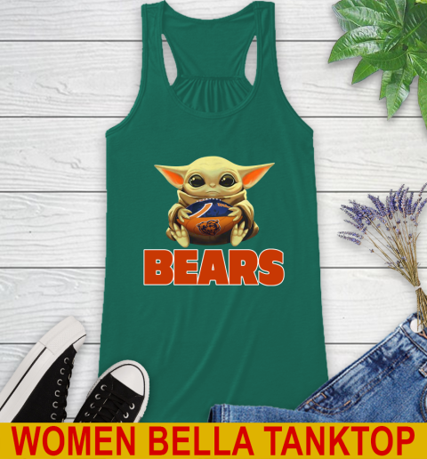 NFL Football Chicago Bears Baby Yoda Star Wars Shirt Racerback Tank 7