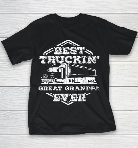 Grandpa Funny Gift Apparel  Mens Proud Best Truckin Trucker Great Grandpa Youth T-Shirt