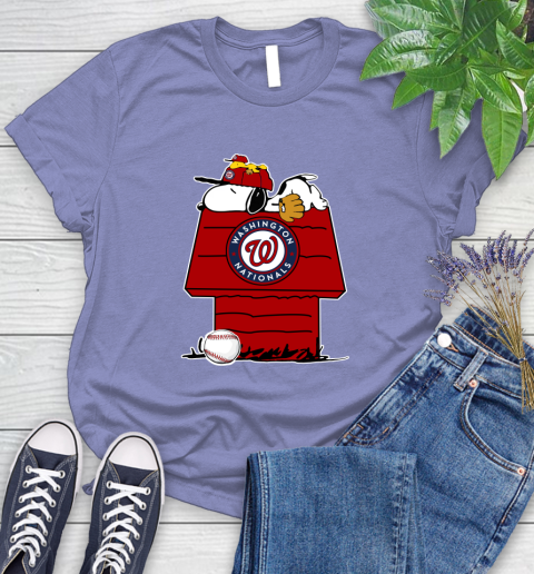 MLB Washington Nationals Snoopy Woodstock The Peanuts Movie Baseball T  Shirt_000 Women's T-Shirt