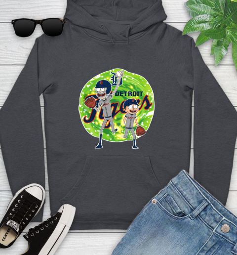 MLB Detroit Tigers Rick And Morty Baseball Sports Youth Hoodie 8