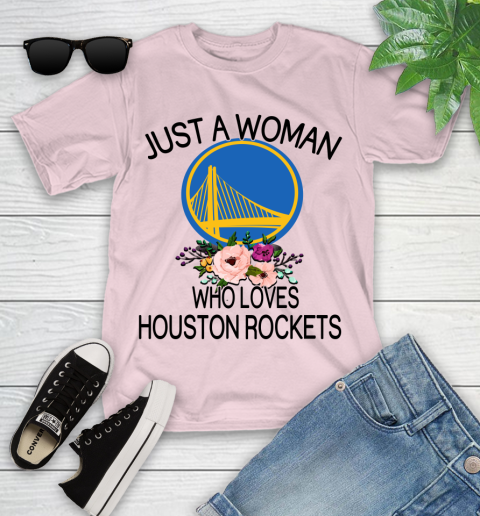 NBA Just A Woman Who Loves Houston Rockets Basketball Sports Youth T-Shirt 7