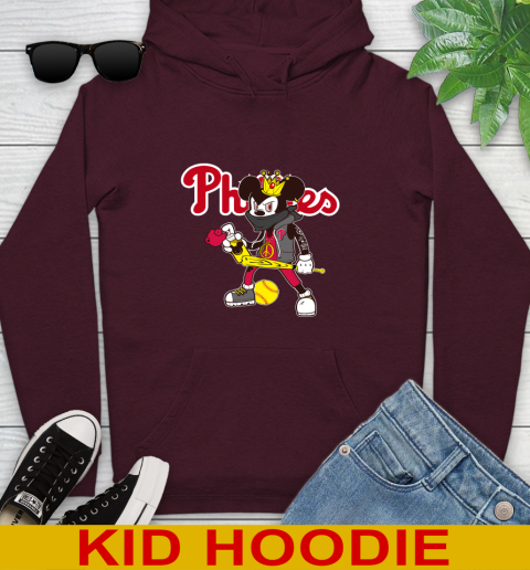 Philadelphia Phillies MLB Baseball Mickey Peace Sign Sports Youth Hoodie 7