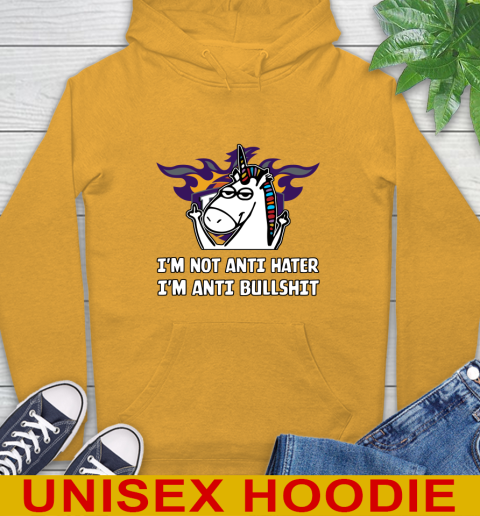 Phoenix Suns NBA Basketball Unicorn I'm Not Anti Hater I'm Anti Bullshit Hoodie 3