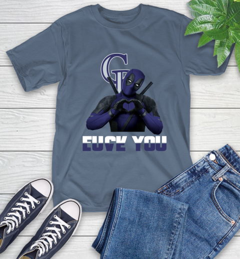 MLB Colorado Rockies Deadpool Love You Fuck You Baseball Sports T-Shirt 8