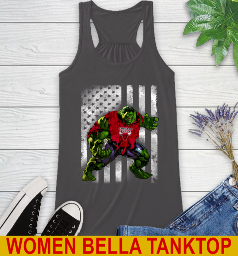 Chicago Bulls Hulk Marvel Avengers NBA Basketball American Flag Racerback Tank 10