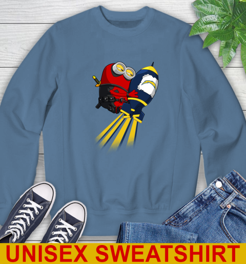 NFL Football Los Angeles Chargers Deadpool Minion Marvel Shirt Sweatshirt 10