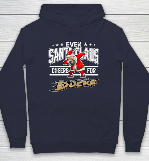 Anaheim Ducks Even Santa Claus Cheers For Christmas NHL Hoodie 2
