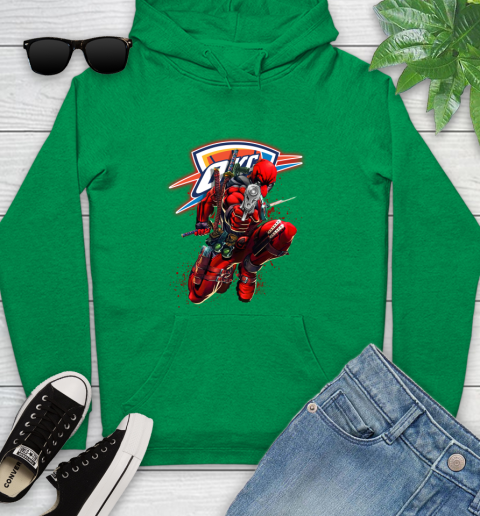 NBA Deadpool Marvel Comics Sports Basketball Oklahoma City Thunder Youth Hoodie 7