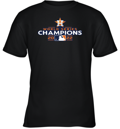 2022 World Series Champions Blown Up Logo Reward Houston Astros Youth T-Shirt