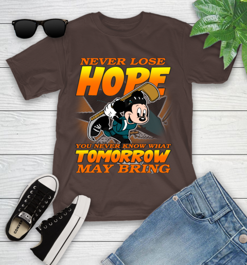 San Jose Sharks NHL Hockey ootball Mickey Disney Never Lose Hope Youth T-Shirt 7
