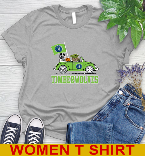 NBA Basketball Minnesota Timberwolves Darth Vader Baby Yoda Driving Star Wars Shirt Women's T-Shirt 5