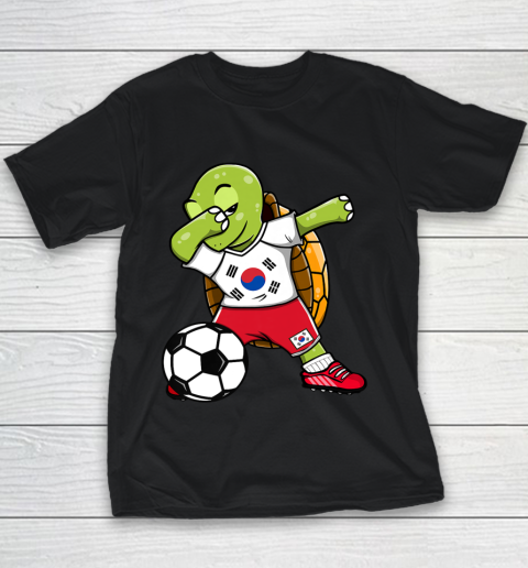 Dabbing Turtle South Korea Soccer Fans Jersey Flag Football Youth T-Shirt