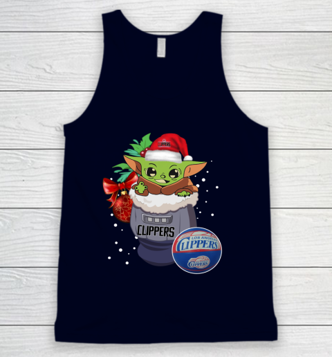 LA Clippers Christmas Baby Yoda Star Wars Funny Happy NBA Tank Top 3