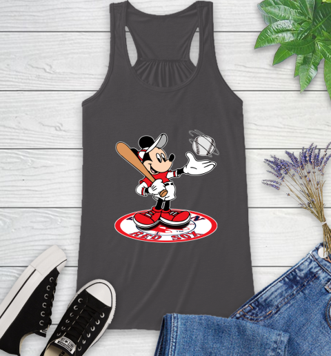 MLB Baseball Boston Red Sox Cheerful Mickey Disney Shirt Racerback Tank 12