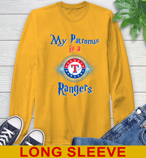 MLB Baseball Harry Potter My Patronus Is A Texas Rangers Long Sleeve T-Shirt 2