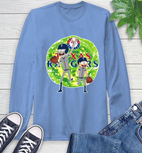 MLB Texas Rangers Rick And Morty Baseball Sports Long Sleeve T-Shirt 11
