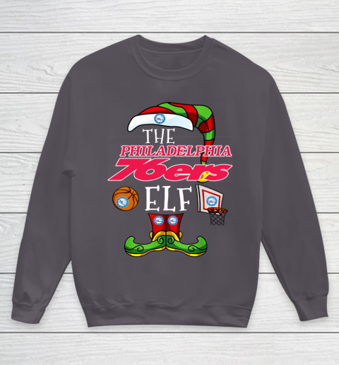 Philadelphia 76ers Christmas ELF Funny NBA Youth Sweatshirt 5