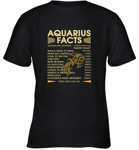 Zodiac Aquarius Facts Awesome Zodiac Sign Daily Value Youth T-Shirt