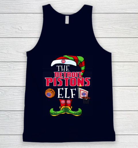 Detroit Pistons Christmas ELF Funny NBA Tank Top 2