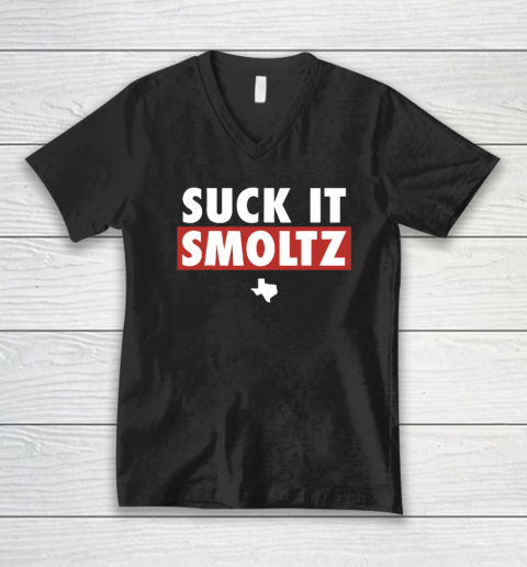 Suck It Smoltz Texas V-Neck T-Shirt