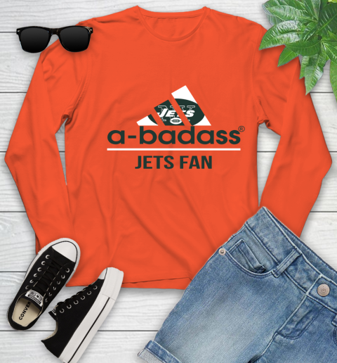 New York Jets NFL Football A Badass Adidas Adoring Fan Sports Youth Long Sleeve 3
