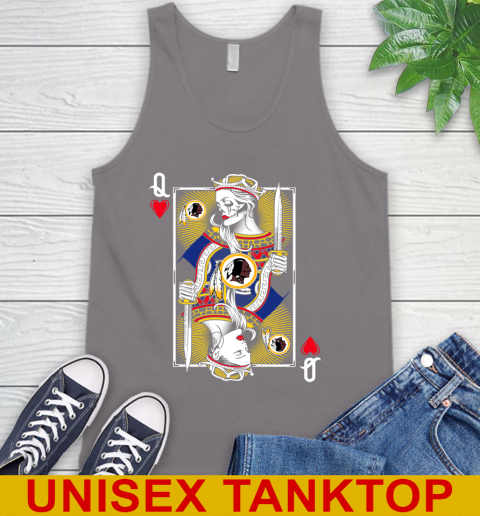 NFL Football Washington Redskins The Queen Of Hearts Card Shirt Tank Top 6