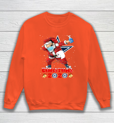 Dallas Cowboys Funny Santa Claus Dabbing Christmas 2020 NFL Sweatshirt 3