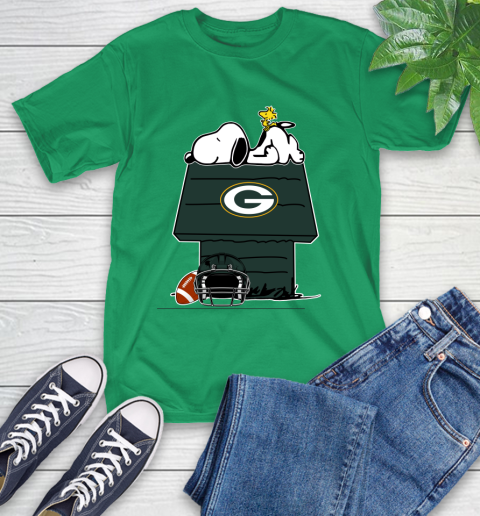 Green Bay Packers NFL Football Snoopy Woodstock The Peanuts Movie T-Shirt - Image 8