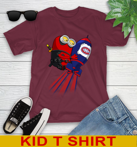 NHL Hockey Montreal Canadiens Deadpool Minion Marvel Shirt Youth T-Shirt 5