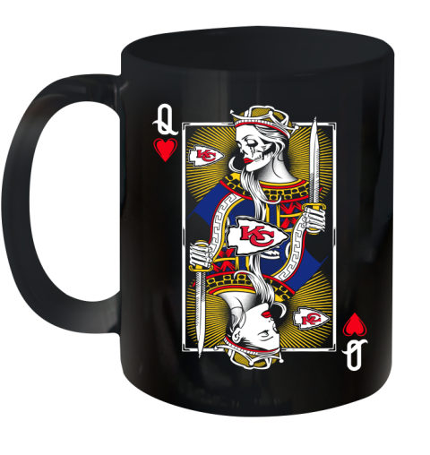 NFL Football Kansas City Chiefs The Queen Of Hearts Card Shirt Ceramic Mug 11oz