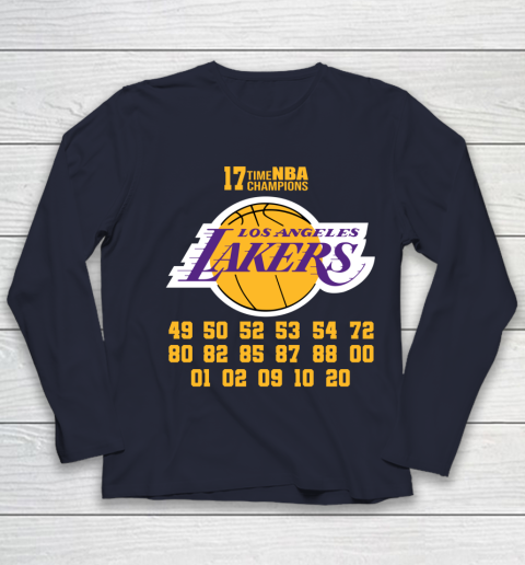 Los Angeles Lakers Finals Champions 17 Time Nba Champions Youth Long Sleeve 2