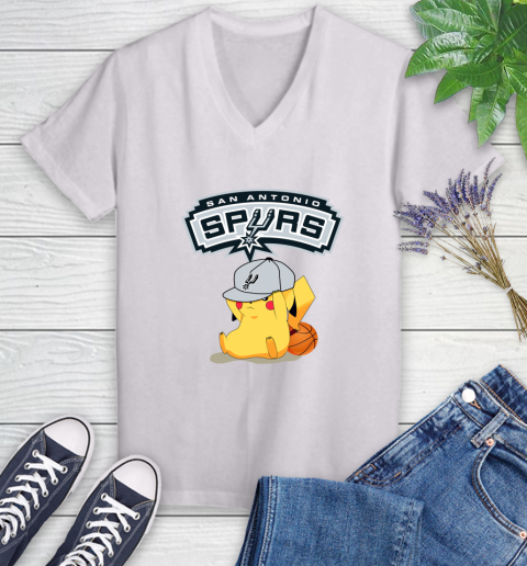 NBA Pikachu Basketball Sports San Antonio Spurs Women's V-Neck T-Shirt
