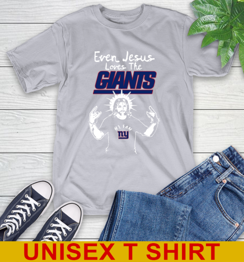 New York Giants NFL Football Even Jesus Loves The Giants Shirt T-Shirt 5