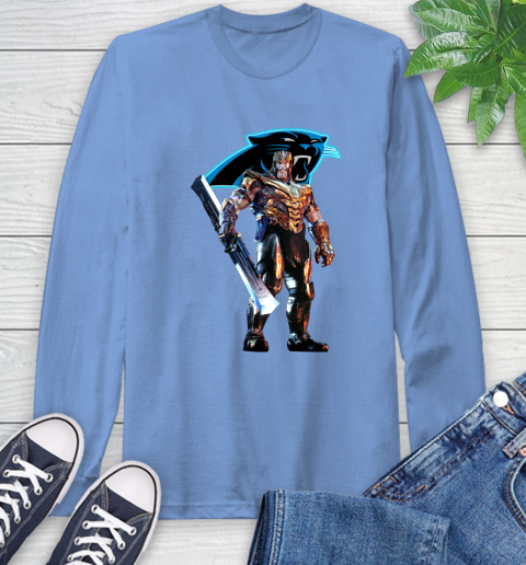 NFL Thanos Gauntlet Avengers Endgame Football Carolina Panthers Long Sleeve T-Shirt 11
