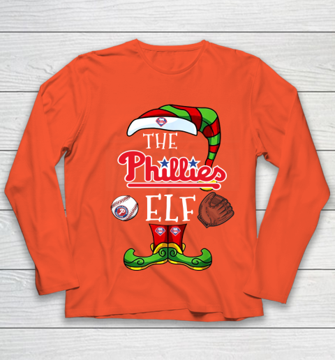Philadelphia Phillies Christmas ELF Funny MLB Youth Long Sleeve 3
