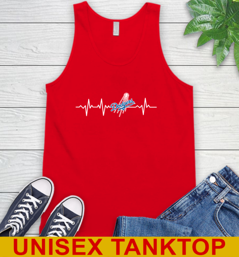 Los Angeles Dodgers MLB Baseball Heart Beat Shirt Tank Top 5