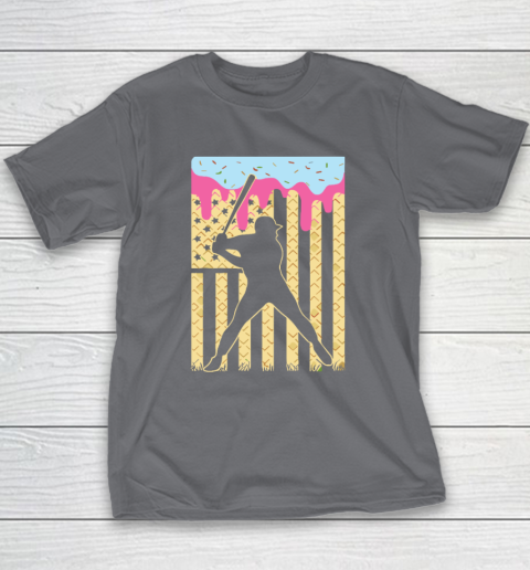 Baseball Ice Cream Drip Youth T-Shirt 5
