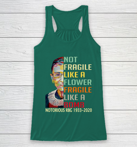 Notorious RBG 1933  2020 Women Not Fragile Like A Flower But A Bomb Ruth Ginsburg Racerback Tank 5