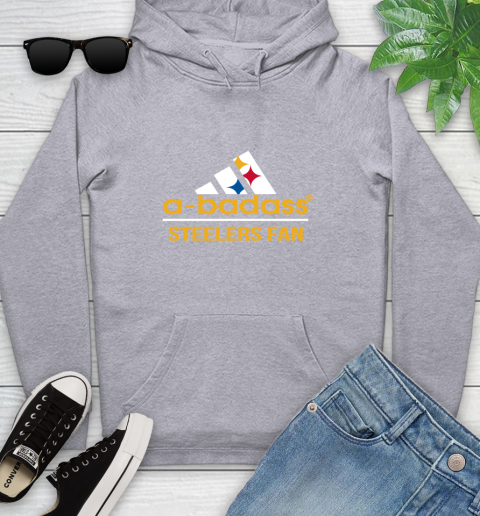 NFL A Badass Pittsburgh Steelers Fan Adidas Football Sports Youth Hoodie 6