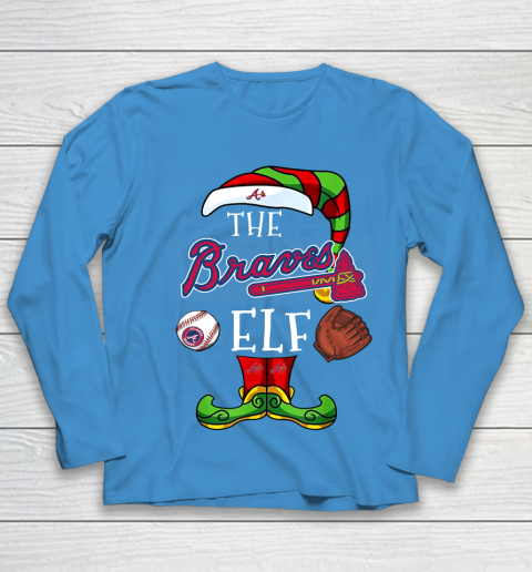 Atlanta Braves Christmas ELF Funny MLB Youth Long Sleeve 5