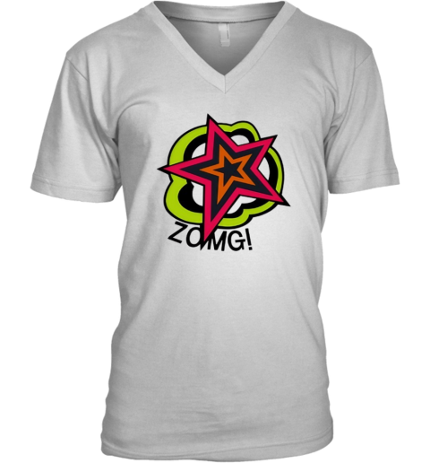 Star Zomg Colorful V-Neck T-Shirt