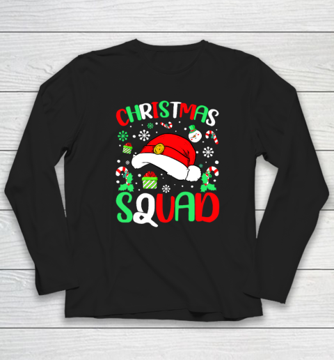 Christmas Squad Santa Hat Family Matching Pajama Xmas Long Sleeve T-Shirt