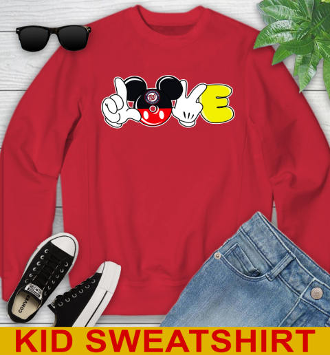 Washington Nationals MLB Baseball Love Mickey Disney Sports Youth Sweatshirt 8
