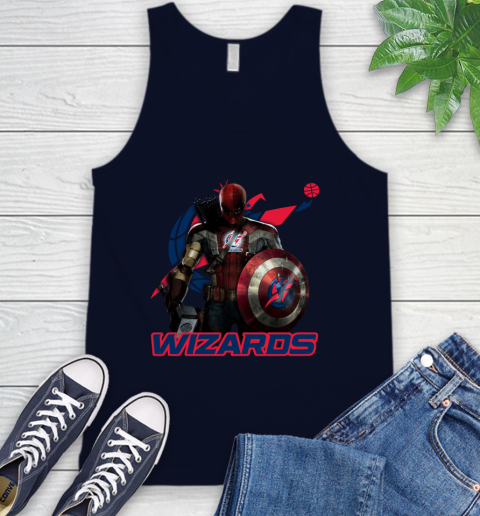 Washington Wizards NBA Basketball Captain America Thor Spider Man Hawkeye Avengers Tank Top 3