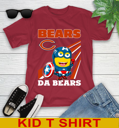 NFL Football Chicago Bears Captain America Marvel Avengers Minion Shirt Youth T-Shirt 12